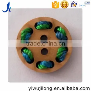 DIY 14 Hole the Original Wood Color Green Wood Buttons thumbnail-1