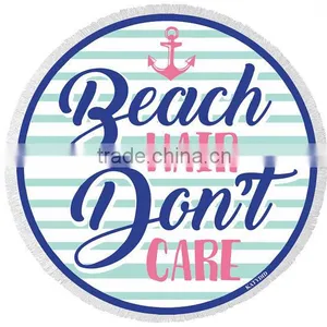 Custom Design 100% Cotton Round Beach Towel Printed Beach Pareo High Quality thumbnail-1