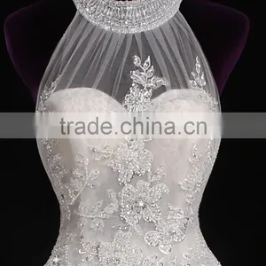 Sleepless Halter Elegance Mermaid Sexy Lace Prom Gowns Elegance Wedding Dress Bridal for Bride V-neck Bridal Dress 2017 BS38 thumbnail-2
