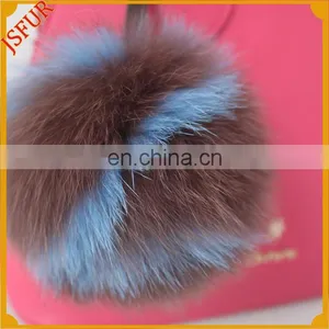 Fox Fur Ball Accessory Letter Pom Pom Fur Keychain thumbnail-1