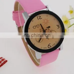 2017 New Women Wristwatch Fashion Casual Watches Cute Cartoon Bike Genuine Leather Watches Women Quartz Watch thumbnail-6
