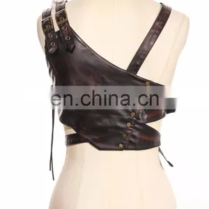 Steampunk Heart Chest Harness Made of Faux PU Leather thumbnail-2