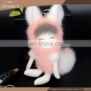 2016 New Style Colorful Mink Fur Monster Keychain thumbnail-2