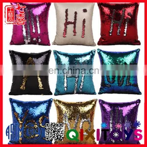 Fashion New DIY Two Tone Glitter Mermaid Sequins Throw Pillows thumbnail-2