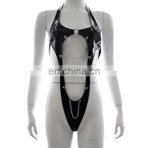 Black Fetish Bodysuit Clubwear Sexy Costume Latex Catsuit Manufacturer thumbnail-1