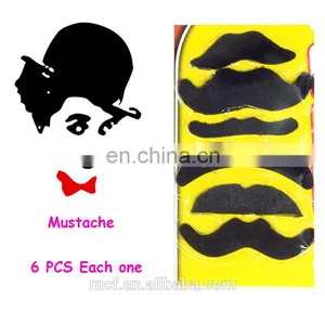 Party Holiday Funny Self Adhesive Black Fake Artificial Beard Mustache for Halloween Wholesale MOU-2478 thumbnail-2