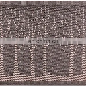 Reversible Golden Brown Color Vinyl Woven Tree Dinner Table Placemat Winter Set thumbnail-2