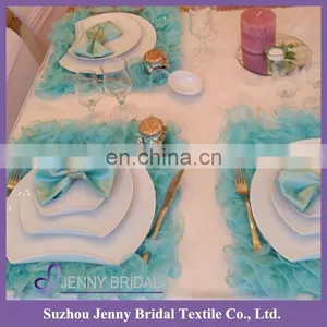 NP018C Turquoise 3d Organza Ruffles Kids Placemats for Dining Table thumbnail-1