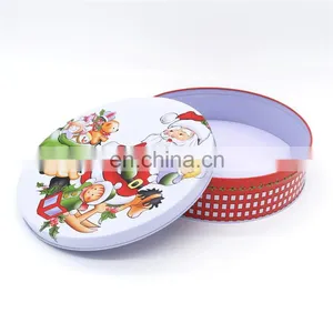 Santa Claus Designed Christmas Tins With Round Tin Box Shape thumbnail-4