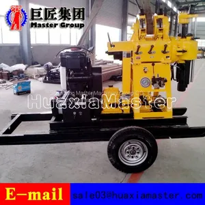 XYX-200 Wheeled Hydraulic Core Drilling Rig Trailer Travelling Hydraulic Water Well Drilling Machine Mobile and Convenient thumbnail-1