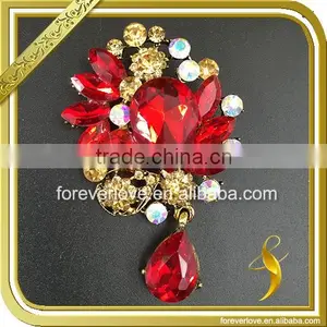 Crystal Shoe Brooches Vintage Red Rhinestone Brooches for Shoes FB-081 thumbnail-1