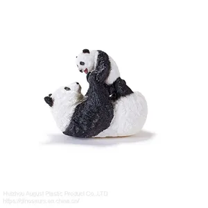 Plastic Female Giant Panda Figurine Soft Vinyl China Panda Animal Model Toys Jungle Animal Action Figure for Kids Gifts thumbnail-4