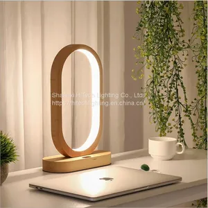 Modern Smart Sensing LED Table Lamp Wood Charging Battery USB Wood LED Desk Lamp for Study Bedroom Bedside Reading Night Lamp thumbnail-4