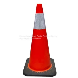 Roadway Safety PVC Orange Reflective Film Parking Barrier Traffic Road Cone thumbnail-2