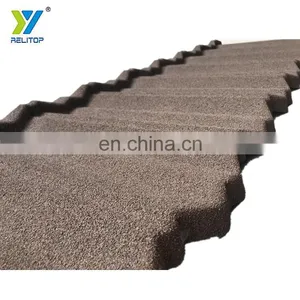 Brown Colour Nosen Type Stone Coated Steel Roof Tile 0.35mm To 0.5mm Metal Roofing Sheet thumbnail-2