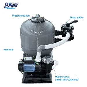 Side Mount Outdoor Sand Filter Pump Combo With Glass Fiber Tank Full Filtration System for Swimming Pools Easy Operation thumbnail-6