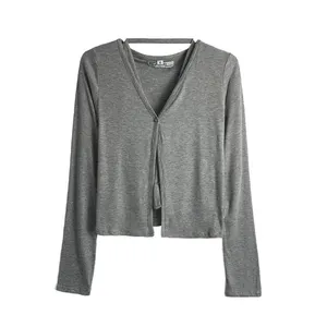 Spring New Style Knitted Sweater in European Style With Round Neckline, Pure Color, Loose Fit, Long-sleeved, Suitable for Women, Stylish Design. thumbnail-2