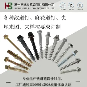 Railroad Fasteners Screw Spikes Square Rectangular Hex and Dome Heads Spikes Dog Spike Ss25 Ss8 DHS35 Sdu9 thumbnail-1