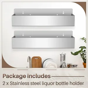 Single-speed Guide Rail Stainless Steel Wine Bottle Rack, Wall-mounted Spray Bottle Rack, Beverage Rack for Bar Use. thumbnail-4