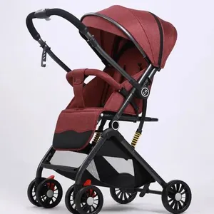 2025 Linen Easy Carry Foldable Baby Stroller Push Two Way Baby Pram Stainless Steel Frame 0-3 Years Old thumbnail-2