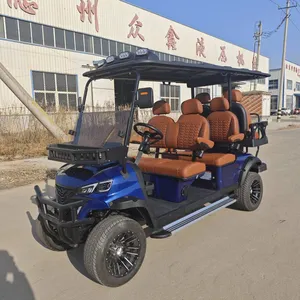New 4+2 Six-seater Electric Golf Cart for Export and Foreign Trade, Electric Sightseeing Vehicle. Factory Direct Sales, Customizable. thumbnail-1