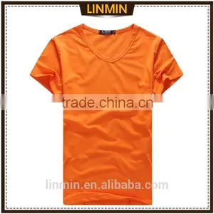 Good Quality Colorful Plain v Neck Wholesale Short Sleeve Men t Shirt thumbnail-1