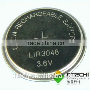 3.6v Lithium Ion Rechargeable Bluetooth Battery Button Cell Lir3048 thumbnail-1