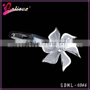 Hot Sale Fashion Hair Clip,silver Metal Hair Pin,flower Hair Clip With Diamond thumbnail-2