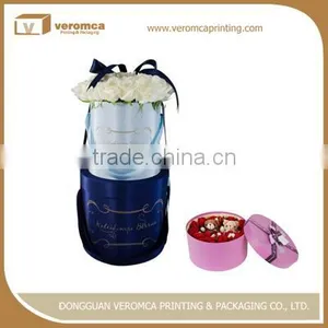 OEM Manufacture Round Cardboard Boxes With Lid Flower Gift Box Luxury thumbnail-1