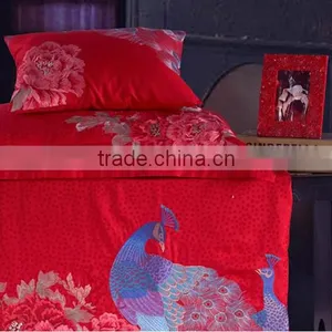 Chinese Element Embroidery Jacquard Red Bedding Set for Wedding thumbnail-5