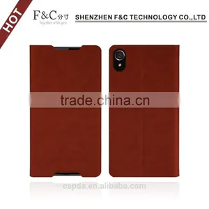Classical Brown Back Stand Leather Flip Case for Sony Xperia Z4 Compact Skin Cover 5.2 Inch thumbnail-1