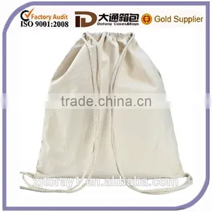 Good Quality Cotton Canvas Plain Drawstring Bag For Shopping thumbnail-1