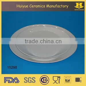 Oval Plate, Ceramic Oval Plate, Restaurant White Oval Dinner Plate thumbnail-2