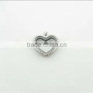 Stainless Steel Glass Floating Locket Charm thumbnail-1