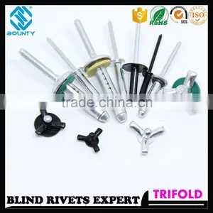 HIGH QUALITY FACTORY LARGE FLANGE HEAD TRI-FOLD BLIND RIVETS FOR GLASS CURTAIN WALL thumbnail-5