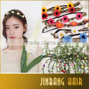 2016 New Premium Wholesale Products Bohemian Headband Rose Flower Braided Leather Elastic Hairband thumbnail-5