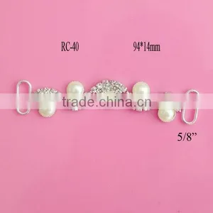Stock Hot Selling Pearl Rhinestone Connector for Headband/hairwear(RC-40) thumbnail-1
