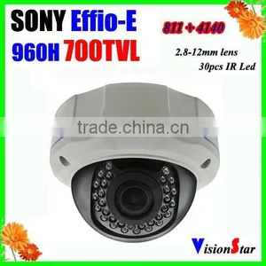 Manual Zoom 2.8-12mm Lens Sony Effio-E 960H CCD CCTV Camera 700TVL 30Pcs IR Leds Outdoor Vandalproof Dome Camera Vision Star thumbnail-1