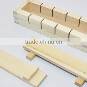 Kitchenware Sushi Tool With Press Solid Wood Sushi Maker Sushi Producer Sushi Making Mold Rectangle Wooden Sushi Mold Supplier's Choice thumbnail-2