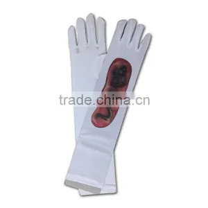 White Halloween Costume Long Arm Gloves LG-029 thumbnail-1