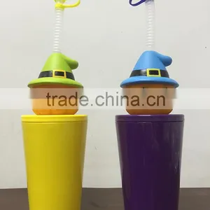 Round Ball Shape Plastic Cup With Straw thumbnail-3