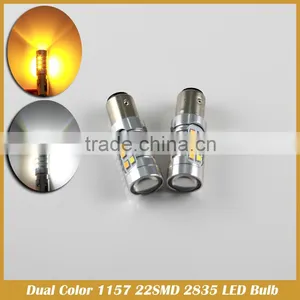 Dual Color 1157 White/Amber Switchback 22SMD 2835 LED Running Light/Signal Light thumbnail-3