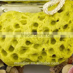 Mendior Fresh Ginger Sponge Yellow Bath Sponge With Rope OEM/Wholesale thumbnail-2