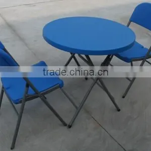Blue Color Plastic Round Coffee Table thumbnail-2