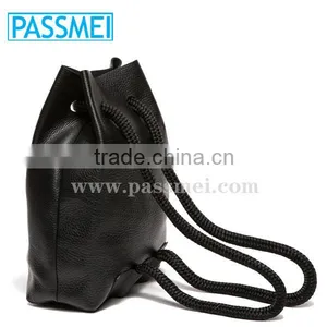 Handmade Genuine Leather Backpack in Black thumbnail-1