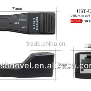 Blak High Speed 480Mbps USB2.0 Lan Card With Cable,with Led Light thumbnail-4