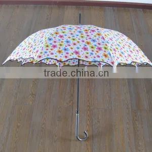 Top Quality Colorful Beautiful Lady's Stick Umbrella, Automatic Straight Umbrella thumbnail-3