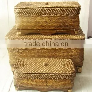 New Style Rattan Laundry Basket With Handles and Lid thumbnail-5
