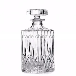 Wholesale Handmade Fancy Empty 750ml Clear Whiskey Wine Glass Bottle thumbnail-2