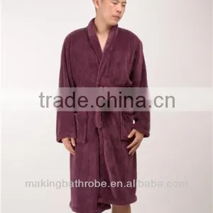 Custom Purple Fleece Fluffy Bathrobe thumbnail-1